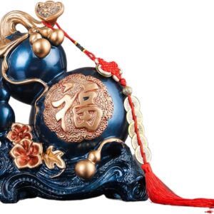 大葫芦 Wooden Hu Lu (Gourd) Coloured Glaze Brass Good Luck Hu Lu 摆件客厅玄关电视柜酒柜装饰品 Cabinet with Wine Rack Storage, Farmhouse Wine Cabinet for Home 乔迁新居礼品礼物摆设新中式 - fengshui-474