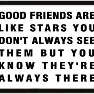 COCOKEN Good Friends are Like Stars Wooden Plaque with Frame, Life Style Inspirational Quotes Sign Wood Framed, 16" x 20" Life Style Printed Hanging Wall Art for Home Bedroom Kitchen Farmhouse