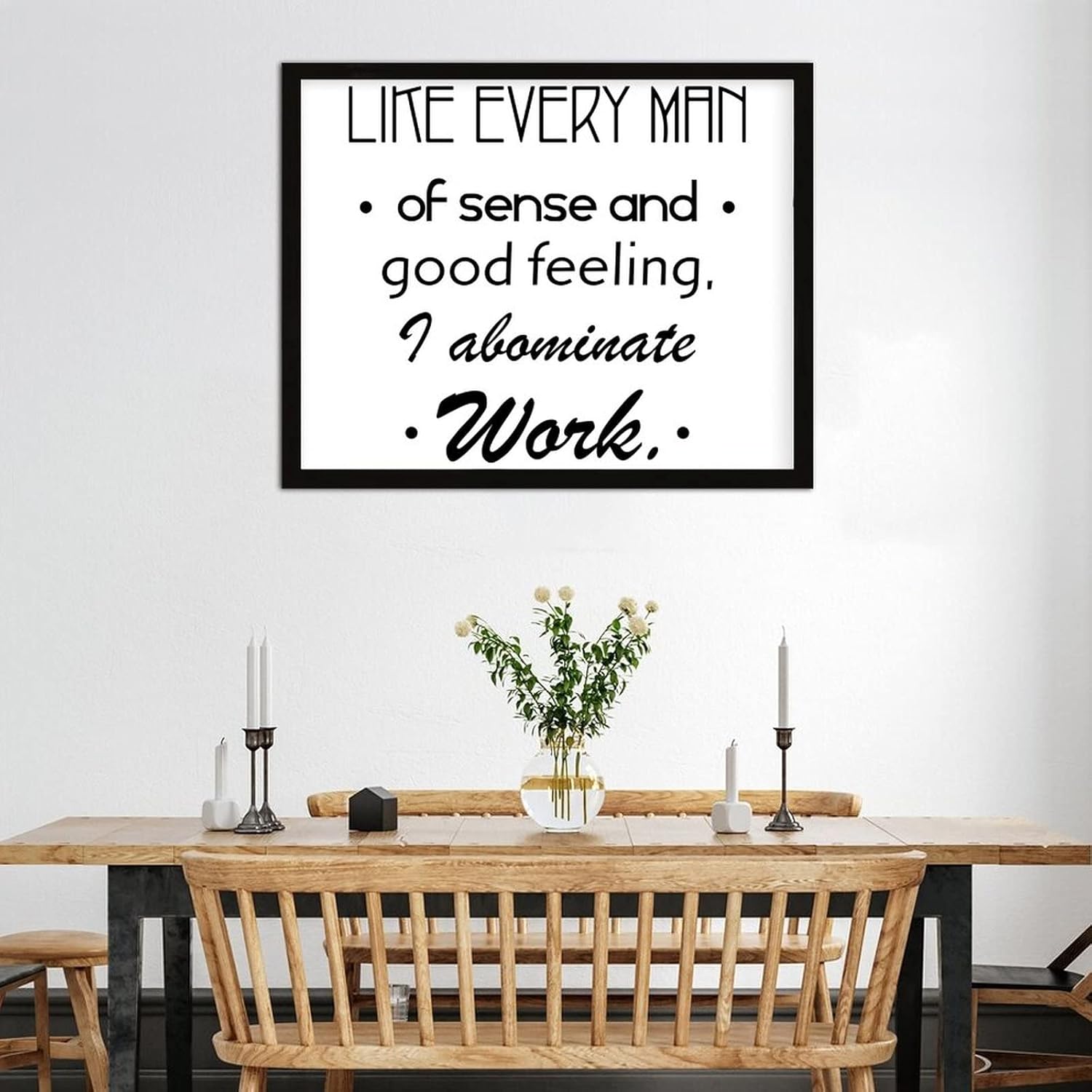 COCOKEN Like Every Man of Sense and Good Feeling Sign Wood Framed Custom Font Quotes Wooden Plaque with Frame 16" X 20" Custom Font Printed Wall Art for Home Bedroom Living Room Farmhouse - Image 5