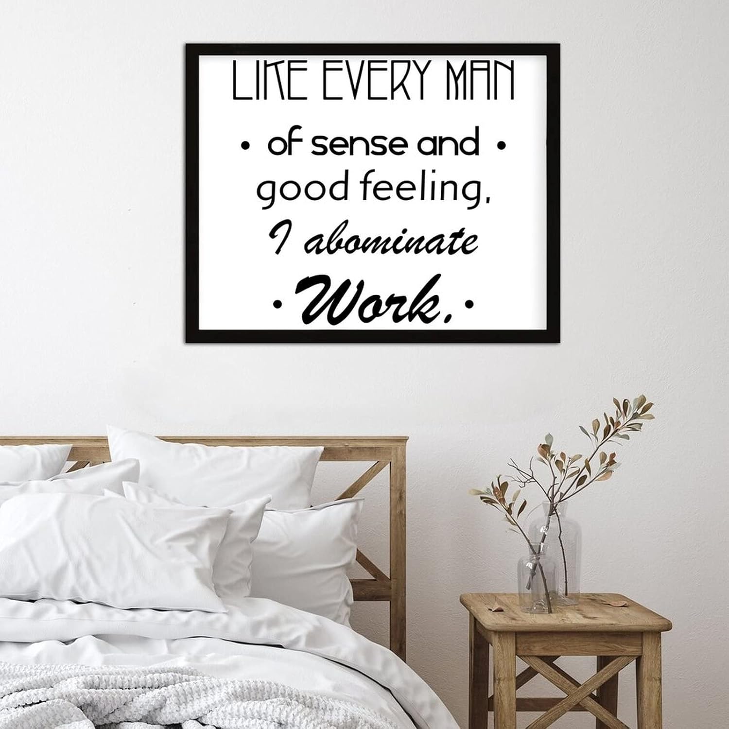 COCOKEN Like Every Man of Sense and Good Feeling Sign Wood Framed Custom Font Quotes Wooden Plaque with Frame 16" X 20" Custom Font Printed Wall Art for Home Bedroom Living Room Farmhouse - Image 4