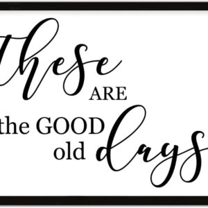 COCOKEN These are The Good Old Days Wooden Plaque with Frame, Friendship Inspirational Quotes Sign Wood Framed, 16" x 20" Elegant Printed Hanging Wall Art Decor for Home Living Room Bedroom