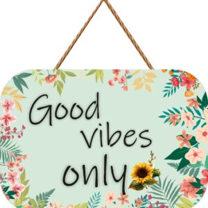 Crafts World Wooden Home Decorative Wall Hanging | Printed Designer Wall Hanging | Home Decor | Wall Hanging For Living Room (Good Vibes)