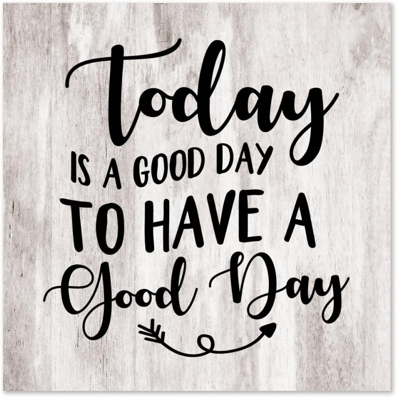 Farmhouse Wall Art Décor Wooden Plaques 24x24 Inch Today Is A Good Day Vertical Wall Art Wood Plaque Sign with Sayings Home Table Sign for Bathroom Coffee Shops