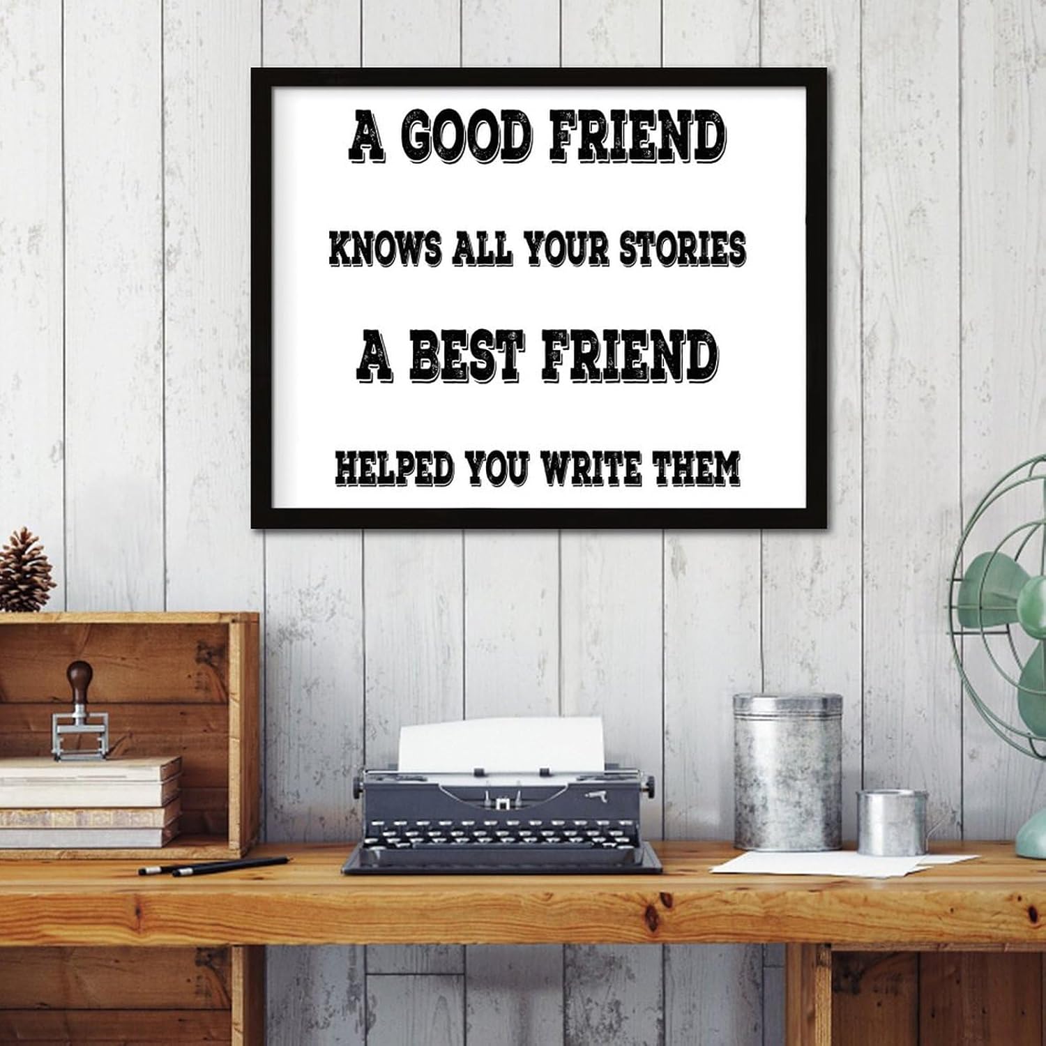 Farmhouse Wood Framed Wall Decor Sign A Good Friend Knows All Your Stories A Best Friend Home Decor for Outdoor Word Quotes Decorative Wooden Signs Rustic Dinning Room Wall Decor Sign Gift 16x20in - Image 13