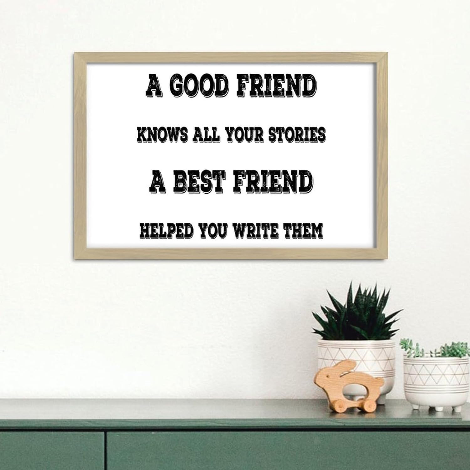 Farmhouse Wood Framed Wall Decor Sign A Good Friend Knows All Your Stories A Best Friend Home Decor for Outdoor Word Quotes Decorative Wooden Signs Rustic Dinning Room Wall Decor Sign Gift 16x20in - Image 8