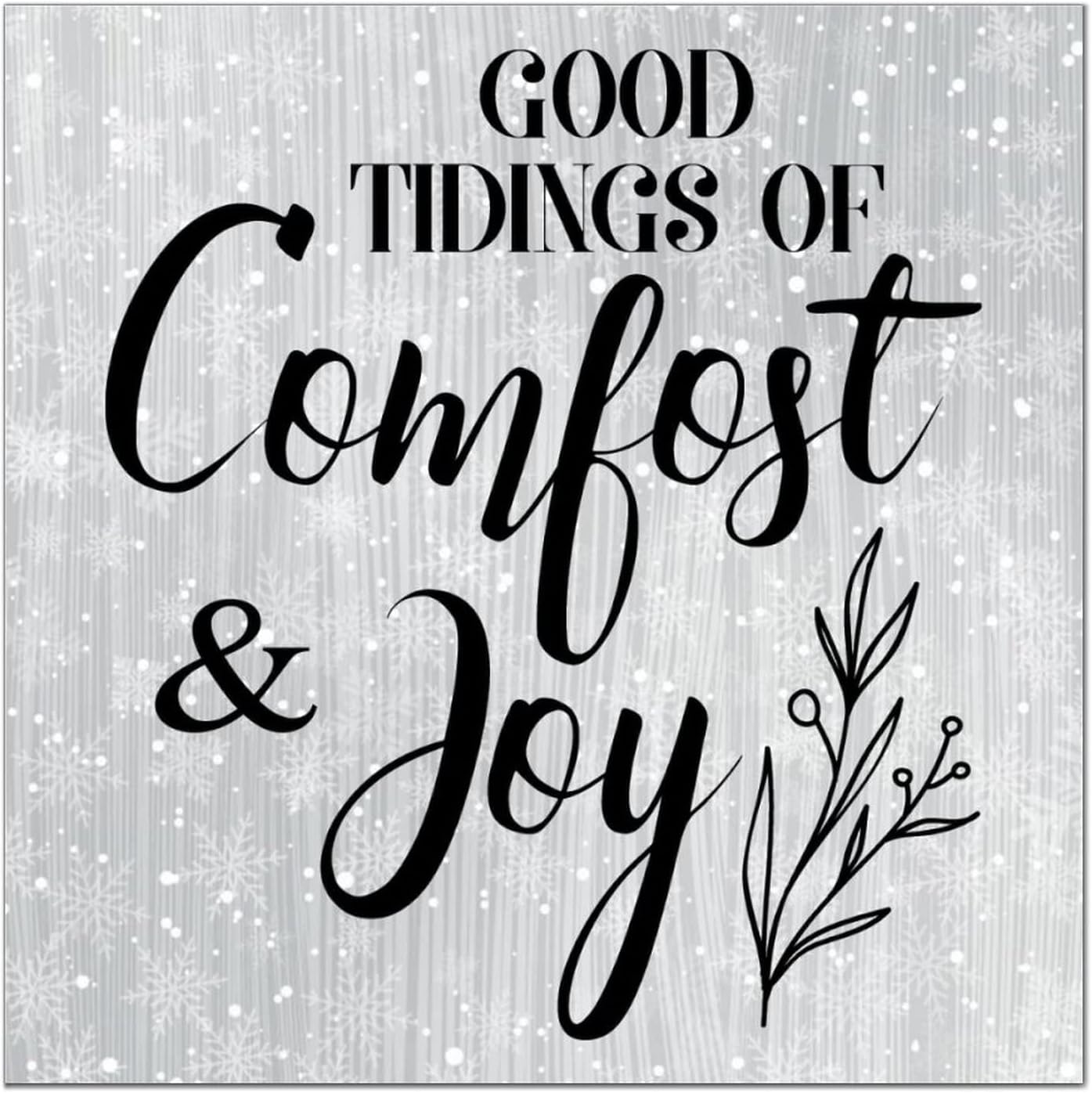 Good Tidings of Comfost and Joy Wood Signs Rustic Home Decor Farmhouse Wooden Wall Plaque Hanging Sign for Living Room Porch Garden Holiday Wall Decor 16x16