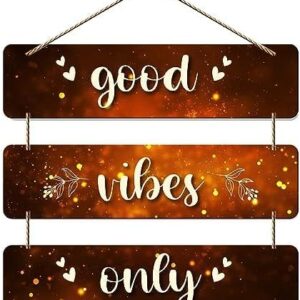 Good Vibes Only Wooden Wall Hanger for Home Decor | Office | Gifts | Bedroom | Living Room | Quotes Decorative Items | Wall Hangings for Home Decoration | Artworks (Multi1)