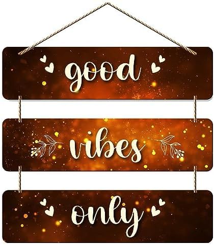 Good Vibes Only Wooden Wall Hanger for Home Decor | Office | Gifts | Bedroom | Living Room | Quotes Decorative Items | Wall Hangings for Home Decoration | Artworks (Multi1)