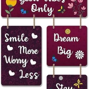 Good Vibes Only Wooden Wall Hanger for Home Decor | Office | Gifts | Bedroom | Living Room | Quotes Decorative Items | Wall Hangings for Home Decoration | Artworks (Multi2)