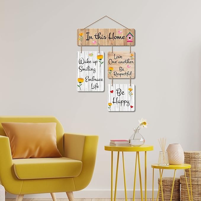 Good Vibes Only Wooden Wall Hanger for Home Decor | Office | Gifts | Bedroom | Living Room | Quotes Decorative Items | Wall Hangings for Home Decoration | Artworks (Multi8) - Image 4