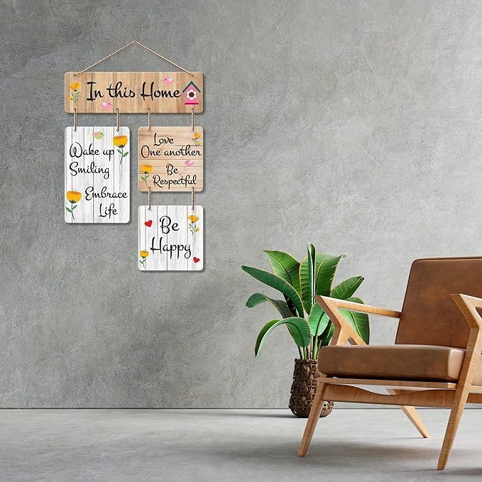 Good Vibes Only Wooden Wall Hanger for Home Decor | Office | Gifts | Bedroom | Living Room | Quotes Decorative Items | Wall Hangings for Home Decoration | Artworks (Multi8) - Image 3