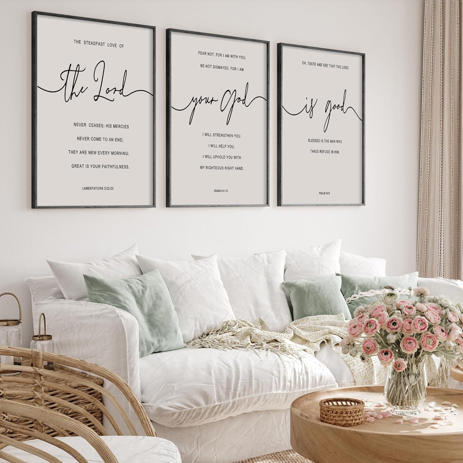 Heiple The Lord Your God Is Good Wall Decor Framed Wooden Wall Sign for Home Decor Farmhouse Vintage Rustic Living Room Minimalist Christian Wall Art (Black, 16"x24")