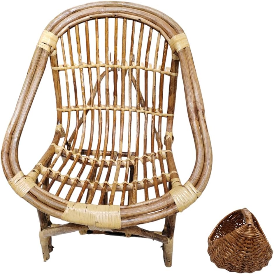 Home Square Cane Baby Chair (Without Cushion) Beautifull Wooden Bamboo Cane, Good Antique Chair for Kids,LivingRoom, Balcony Furniture. Get additonal Kashmiri Style Cane Basket
