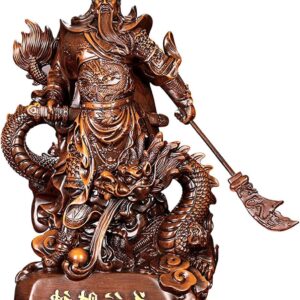 MAARKA Statue Figurines Ornaments - Gifts Office Wooden Ornaments, Guan Yu Statues for Home Decor, Guan Gong/Guan Di/Guan Yun Chang Figurines Sculpture Decoration Tabletop Decor Good Lucky
