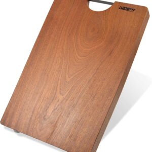 Real Solid Wood Cutting Board- Single Piece Wooden Cutting Board No Splicing&Glue, Sapele Wood Cutting Boards Of 15 * 11 * 1 in Heavy Duty