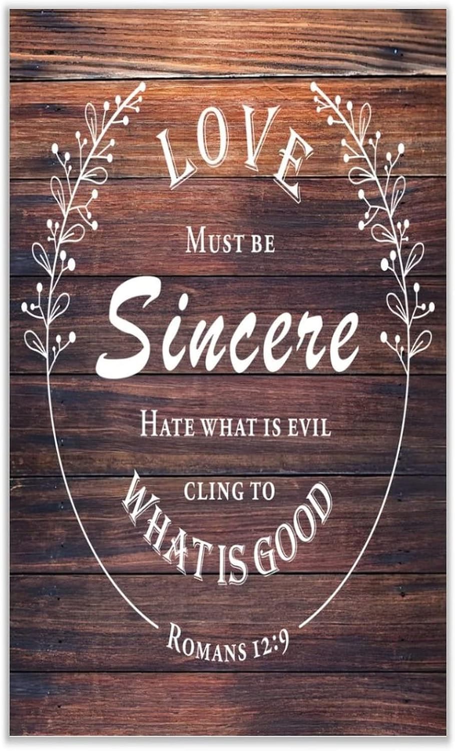 Rustic Home Decoration 24x24 Inch Wooden Plaques Love Must Be Sincere Cling to What Is Good Cute Wall Art Wood Plaque Sign with Quotes Home Sign for Restaurant Cottage - Image 10