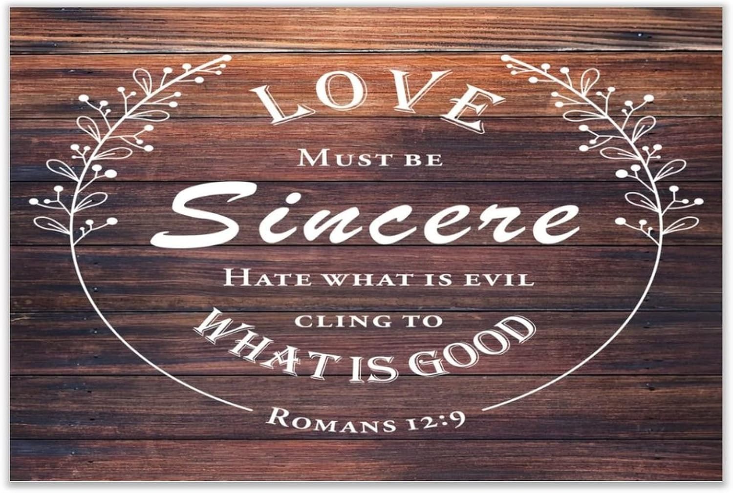 Rustic Home Decoration 24x24 Inch Wooden Plaques Love Must Be Sincere Cling to What Is Good Cute Wall Art Wood Plaque Sign with Quotes Home Sign for Restaurant Cottage - Image 5