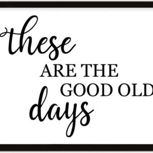 These are The Good Old Days Rustic Framed Wall Décor Wooden Plaque Sign 16x20 Inch Farmhouse Wall Art Wood Plaque with Sayings Home Decor for Living Room Office