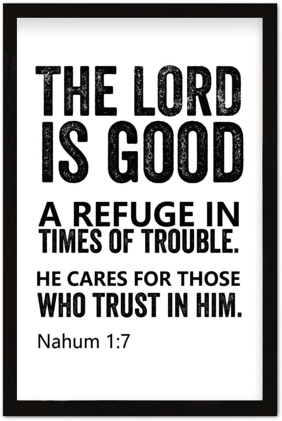 Wooden Wall Plaque with Bible Verse the Lord is Good a Refuge in Times of Trouble He Cares for Those Who Trust in Him Rustic Chic Style Frame Wooden Plaque for New Home Wall Decor 16x20inch - Image 10
