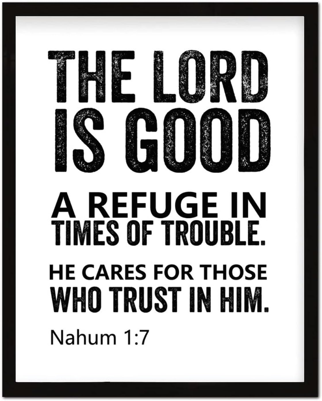 Wooden Wall Plaque with Bible Verse the Lord is Good a Refuge in Times of Trouble He Cares for Those Who Trust in Him Rustic Chic Style Frame Wooden Plaque for New Home Wall Decor 16x20inch - Image 9
