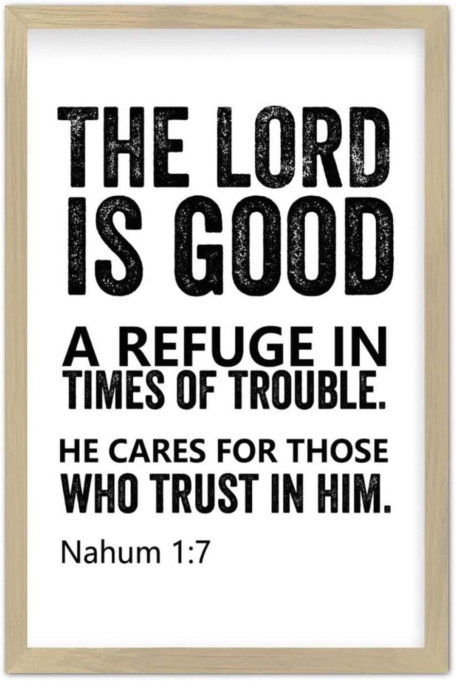 Wooden Wall Plaque with Bible Verse the Lord is Good a Refuge in Times of Trouble He Cares for Those Who Trust in Him Rustic Chic Style Frame Wooden Plaque for New Home Wall Decor 16x20inch - Image 13