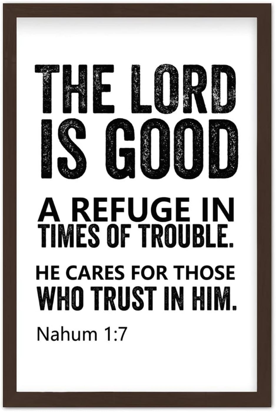 Wooden Wall Plaque with Bible Verse the Lord is Good a Refuge in Times of Trouble He Cares for Those Who Trust in Him Rustic Chic Style Frame Wooden Plaque for New Home Wall Decor 16x20inch - Image 11